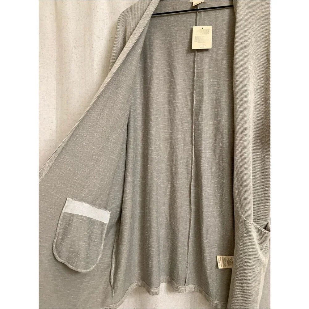 DONNI Lightweight Sandwash Open Front Cardigan in Heather Gray New - Picture 6 of 7